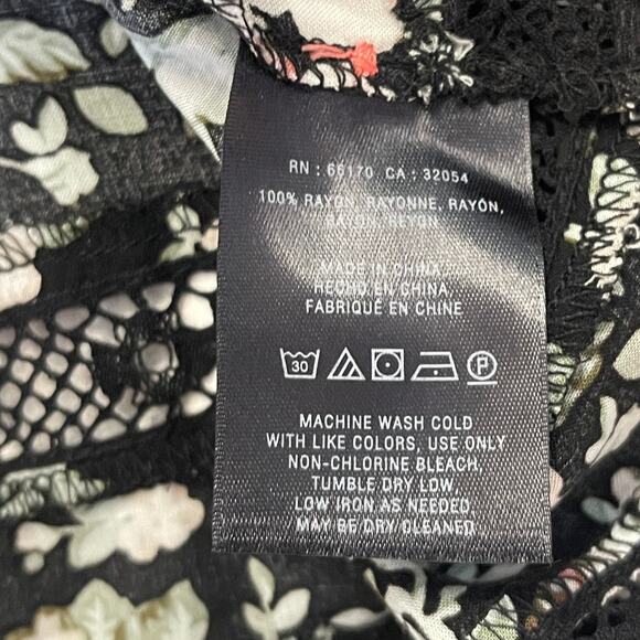 Anthropologie Maeve Celyn Floral Lace Peasant Top Blouse Flowy Size Womens 10 - Picture 9 of 11